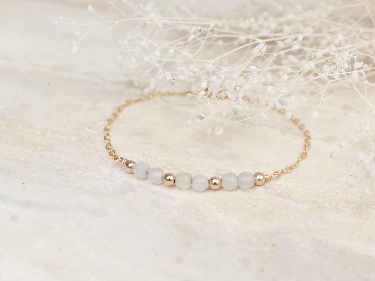 Bracelet Lyana - Pierre de lune blanche